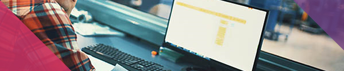 man looking at laptop screen